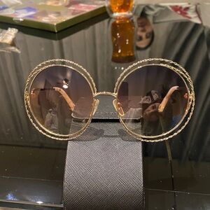 Chloe Braided Gold Round Glasses